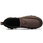 Mark® Mens Slip On Casual Outdoor Leather Walking Hiking Shoes V3688