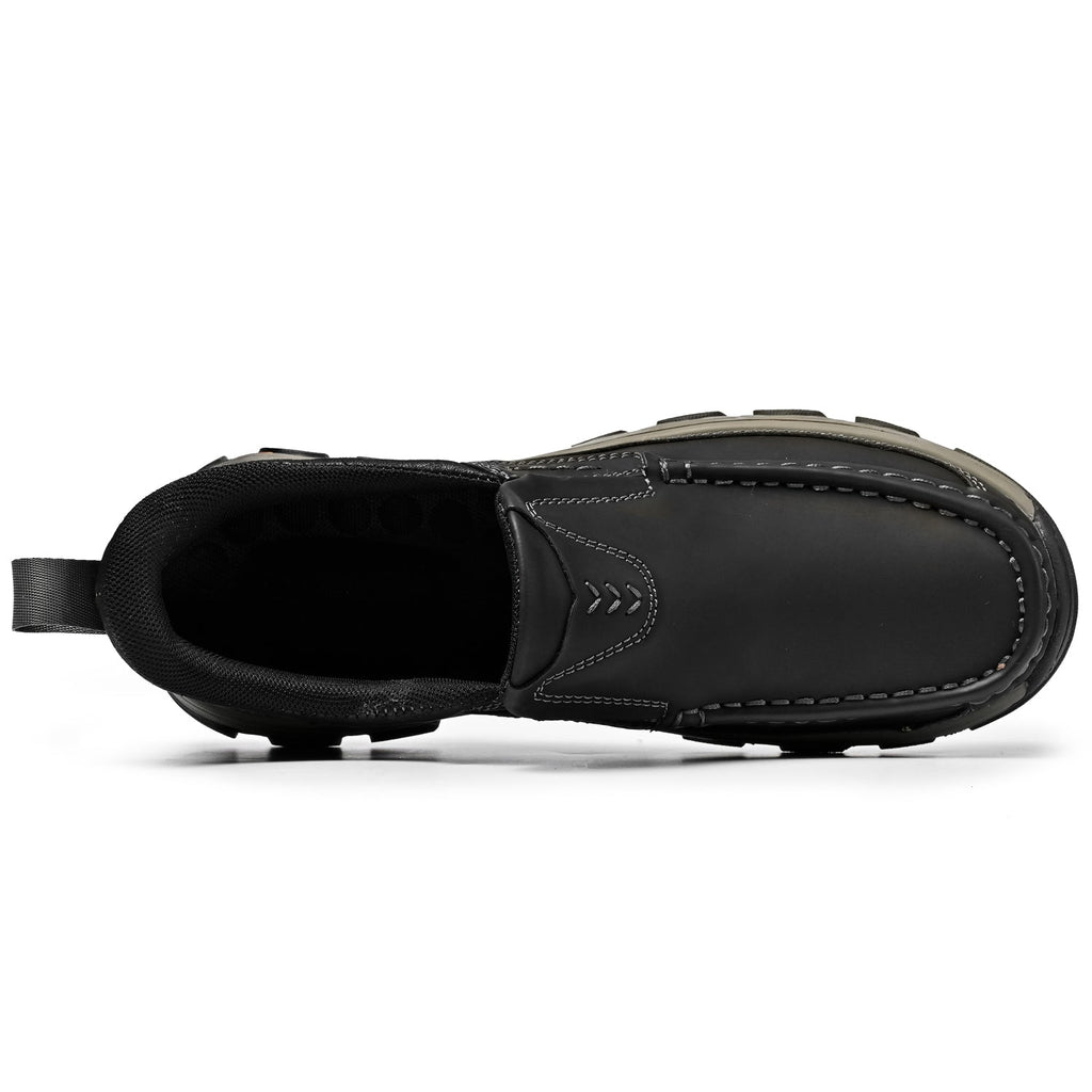 Mark® Mens Slip On Casual Outdoor Leather Walking Hiking Shoes V3688