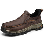 Mark® Mens Slip On Casual Outdoor Leather Walking Hiking Shoes V3688