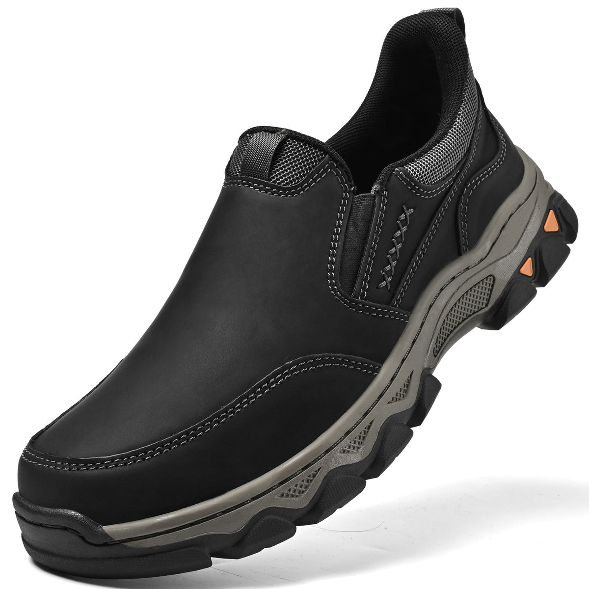 Mark® Mens Slip On Casual Outdoor Leather Walking Hiking Shoes V3686
