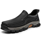 Mark® Mens Slip On Casual Outdoor Leather Walking Hiking Shoes