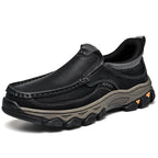 Mark® Mens Slip On Casual Outdoor Leather Walking Hiking Shoes