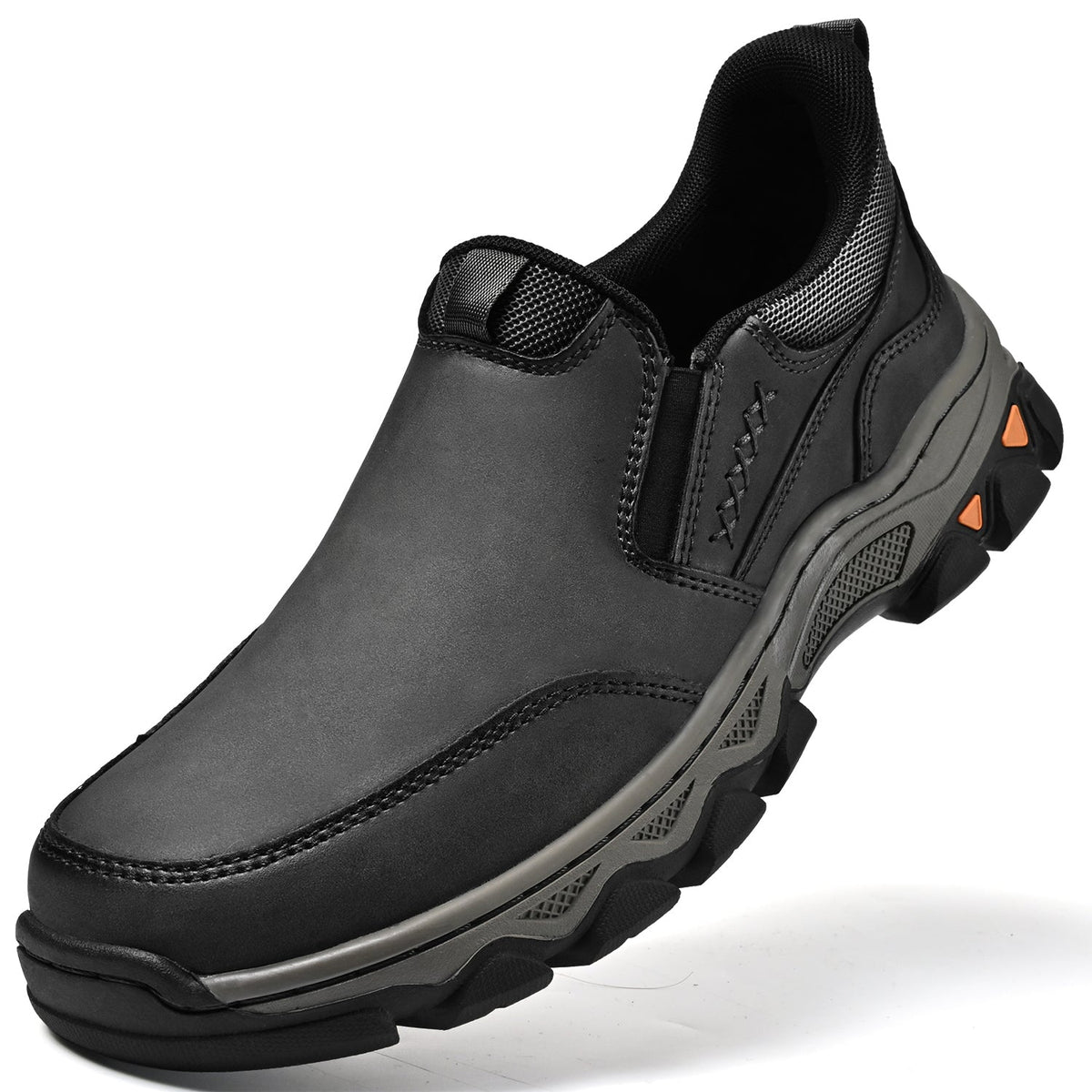 Mark® Mens Slip On Casual Outdoor Leather Walking Hiking Shoes V3686