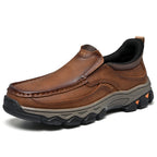 Mark® Mens Slip On Casual Outdoor Leather Walking Hiking Shoes