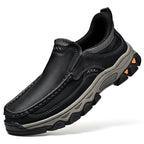 Mark® Mens Slip On Casual Outdoor Leather Walking Hiking Shoes