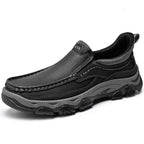 Mark® Mens Slip On Casual Outdoor Leather Walking Hiking Shoes