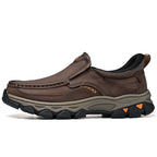 Mark® Mens Slip On Casual Outdoor Leather Walking Hiking Shoes