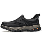Mark® Mens Slip On Casual Outdoor Leather Walking Hiking Shoes