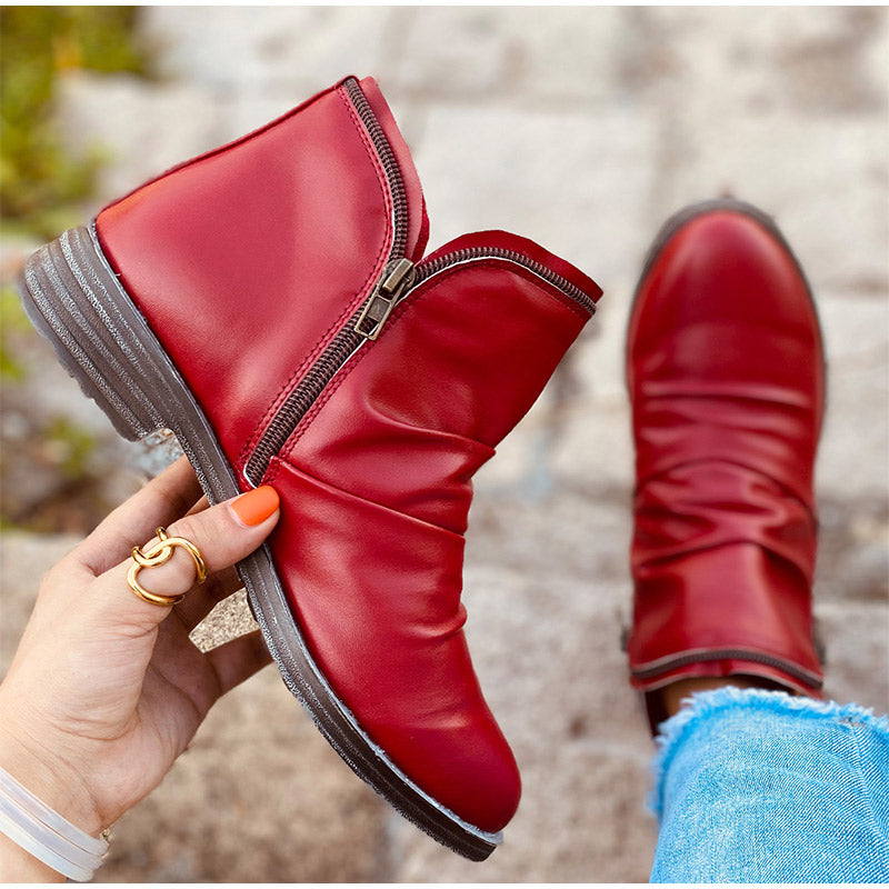 WOMEN ZIPPER WATERPROOF ANKLE-SUPPORT BOOTS 2025