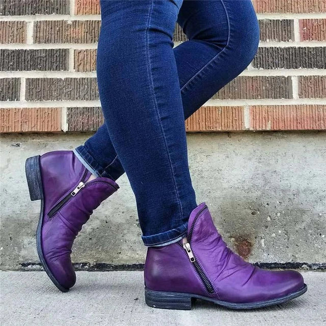 WOMEN ZIPPER WATERPROOF ANKLE-SUPPORT BOOTS 2025