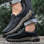 Mark® Mens Slip On Casual Outdoor Leather Walking Hiking Shoes