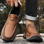 Mark® Mens Slip On Casual Outdoor Leather Walking Hiking Shoes V3688