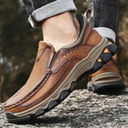 Mark® Mens Slip On Casual Outdoor Leather Walking Hiking Shoes V3688