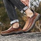 Mark® Mens Slip On Casual Outdoor Leather Walking Hiking Shoes V3688