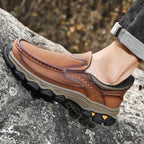 Mark® Mens Slip On Casual Outdoor Leather Walking Hiking Shoes V3688