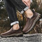 Mark® Mens Slip On Casual Outdoor Leather Walking Hiking Shoes V3688