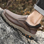 Mark® Mens Slip On Casual Outdoor Leather Walking Hiking Shoes V3688