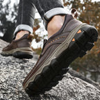 Mark® Mens Slip On Casual Outdoor Leather Walking Hiking Shoes V3688