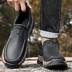 Mark® Mens Slip On Casual Outdoor Leather Walking Hiking Shoes V3688