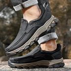 Mark® Mens Slip On Casual Outdoor Leather Walking Hiking Shoes V3688