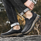 Mark® Mens Slip On Casual Outdoor Leather Walking Hiking Shoes V3688