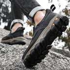 Mark® Mens Slip On Casual Outdoor Leather Walking Hiking Shoes V3688