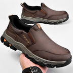 Mark® Mens Slip On Casual Outdoor Leather Walking Hiking Shoes V3686
