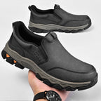 Mark® Mens Slip On Casual Outdoor Leather Walking Hiking Shoes V3686