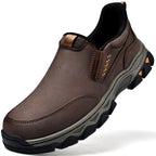 Mark® Mens Slip On Casual Outdoor Leather Walking Hiking Shoes V3686