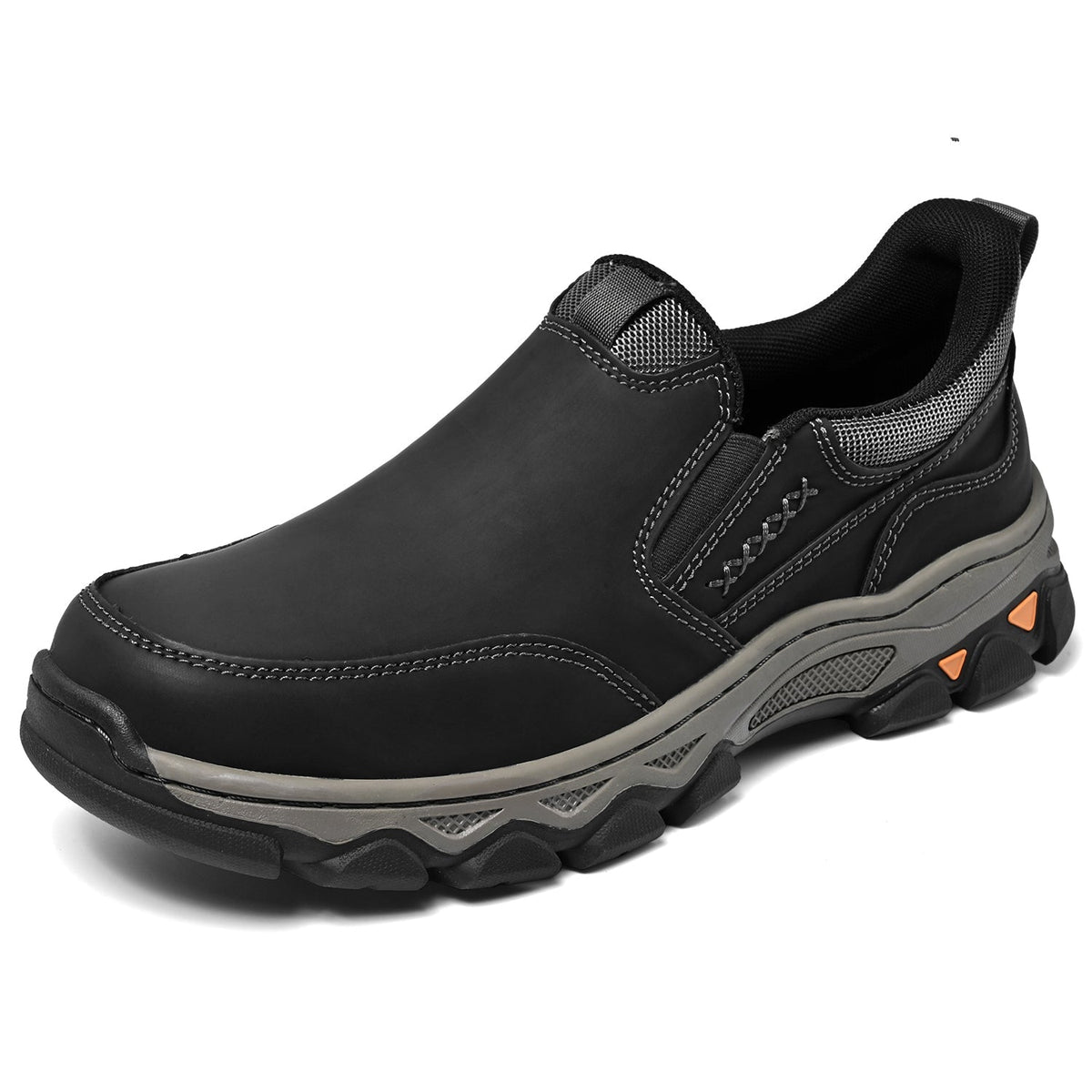 Mark® Mens Slip On Casual Outdoor Leather Walking Hiking Shoes V3686