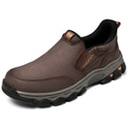 Mark® Mens Slip On Casual Outdoor Leather Walking Hiking Shoes V3686