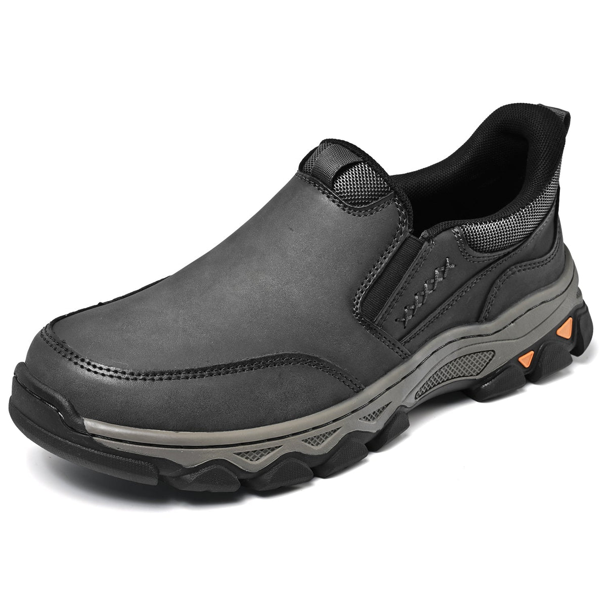 Mark® Mens Slip On Casual Outdoor Leather Walking Hiking Shoes V3686