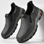 Mark® Mens Slip On Casual Outdoor Leather Walking Hiking Shoes V3686