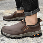 Mark® Mens Slip On Casual Outdoor Leather Walking Hiking Shoes V3686