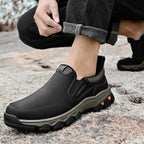 Mark® Mens Slip On Casual Outdoor Leather Walking Hiking Shoes V3686