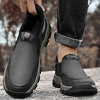 Mark® Mens Slip On Casual Outdoor Leather Walking Hiking Shoes V3686