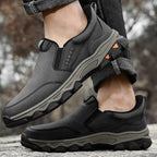 Mark® Mens Slip On Casual Outdoor Leather Walking Hiking Shoes V3686