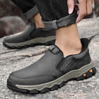 Mark® Mens Slip On Casual Outdoor Leather Walking Hiking Shoes V3686