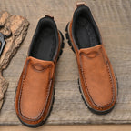 Mark® Mens Slip On Casual Outdoor Leather Walking Hiking Shoes
