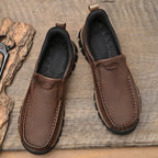 Mark® Mens Slip On Casual Outdoor Leather Walking Hiking Shoes