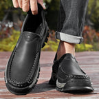 Mark® Mens Slip On Casual Outdoor Leather Walking Hiking Shoes