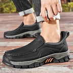 Mark® Mens Slip On Casual Outdoor Leather Walking Hiking Shoes