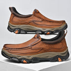 Mark® Mens Slip On Casual Outdoor Leather Walking Hiking Shoes