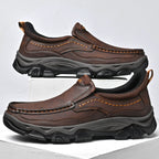 Mark® Mens Slip On Casual Outdoor Leather Walking Hiking Shoes