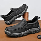 Mark® Mens Slip On Casual Outdoor Leather Walking Hiking Shoes