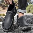 Mark® Mens Slip On Casual Outdoor Leather Walking Hiking Shoes