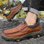 Mark® Mens Slip On Casual Outdoor Leather Walking Hiking Shoes