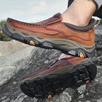 Mark® Mens Slip On Casual Outdoor Leather Walking Hiking Shoes