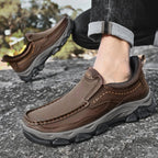 Mark® Mens Slip On Casual Outdoor Leather Walking Hiking Shoes