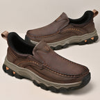 Mark® Mens Slip On Casual Outdoor Leather Walking Hiking Shoes V3688
